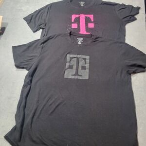 T-Mobile Men Graphic T-Shirt 2XL Black Pink 5G Logo‎ Tech Corporate Bundle 2PK